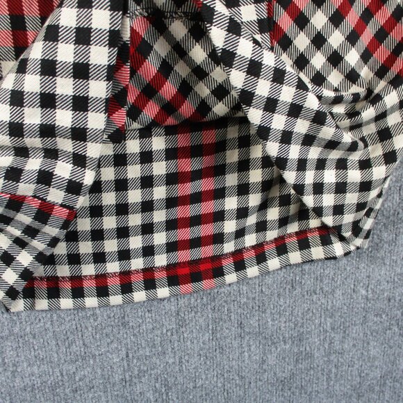 Who What Wear Skirt Womens 4 Black Red Plaid Collegiate Button Wrap Asymmetrical - Picture 6 of 12